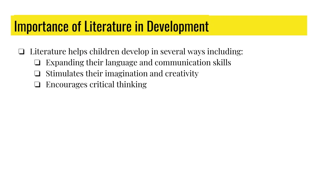 importance of literature in development