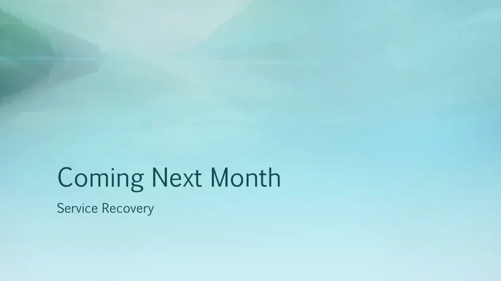 coming next month