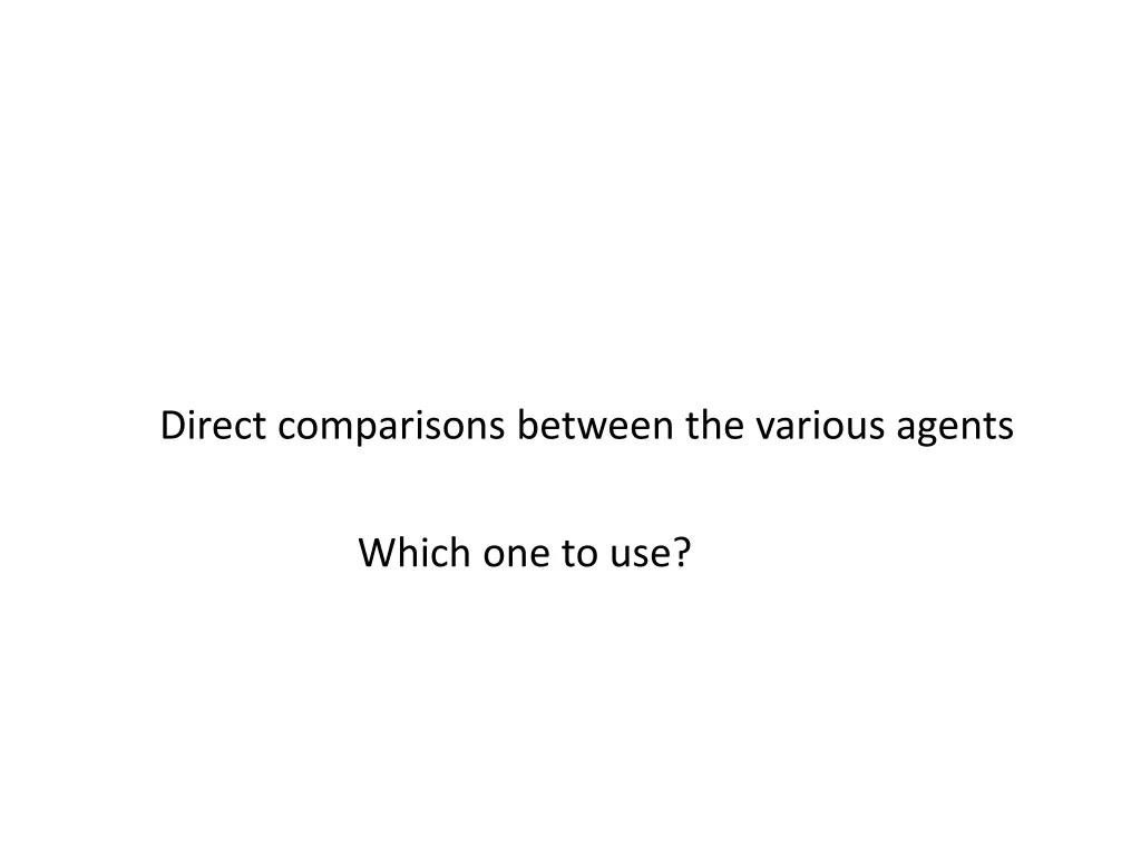 direct comparisons between the various agents