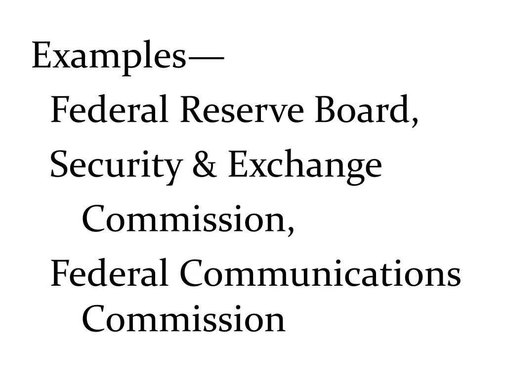examples federal reserve board security exchange