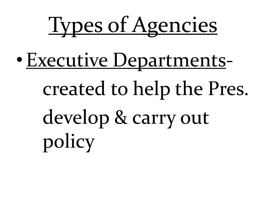 types of agencies