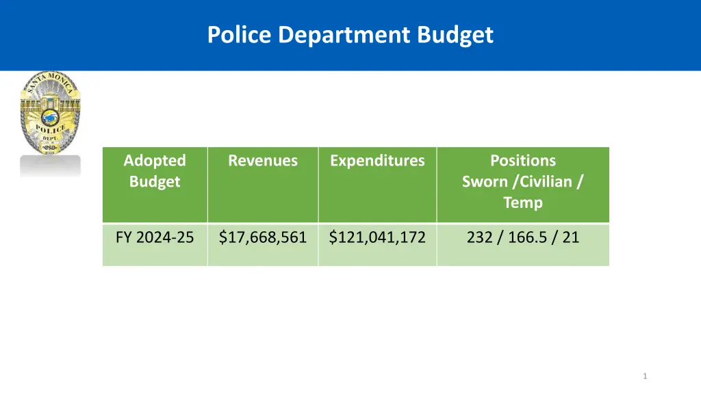 police department budget