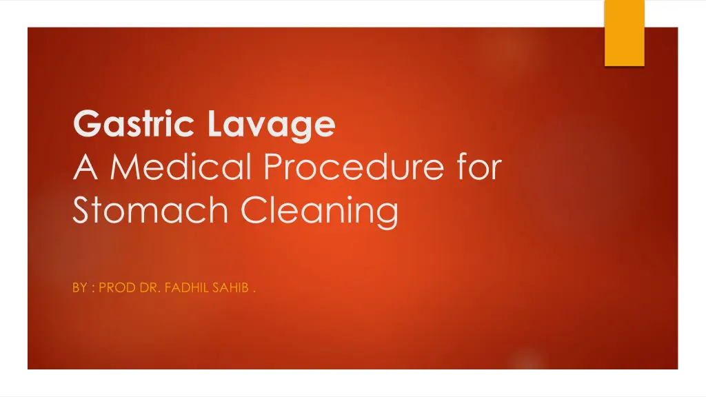 gastric lavage a medical procedure for stomach