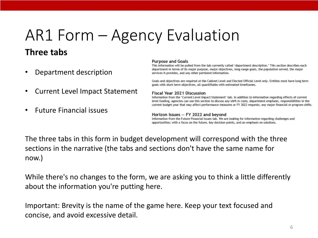 ar1 form agency evaluation three tabs