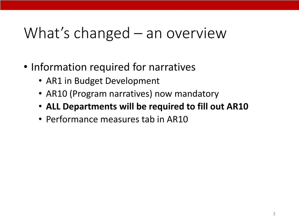 what s changed an overview