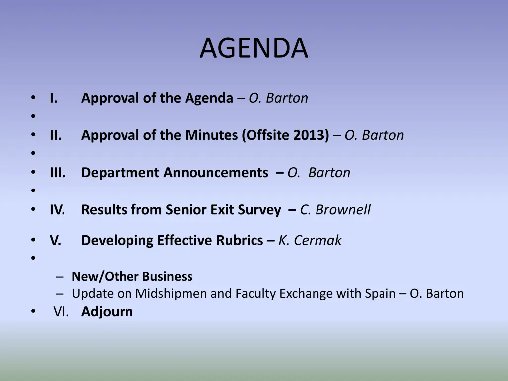 agenda
