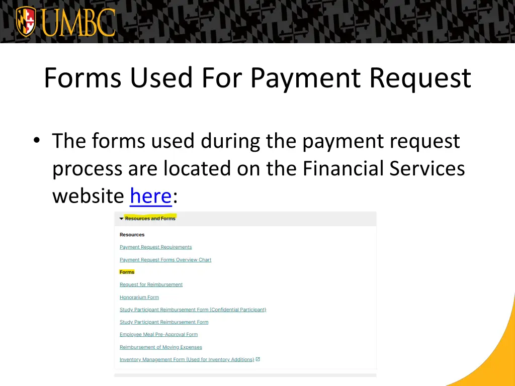 forms used for payment request