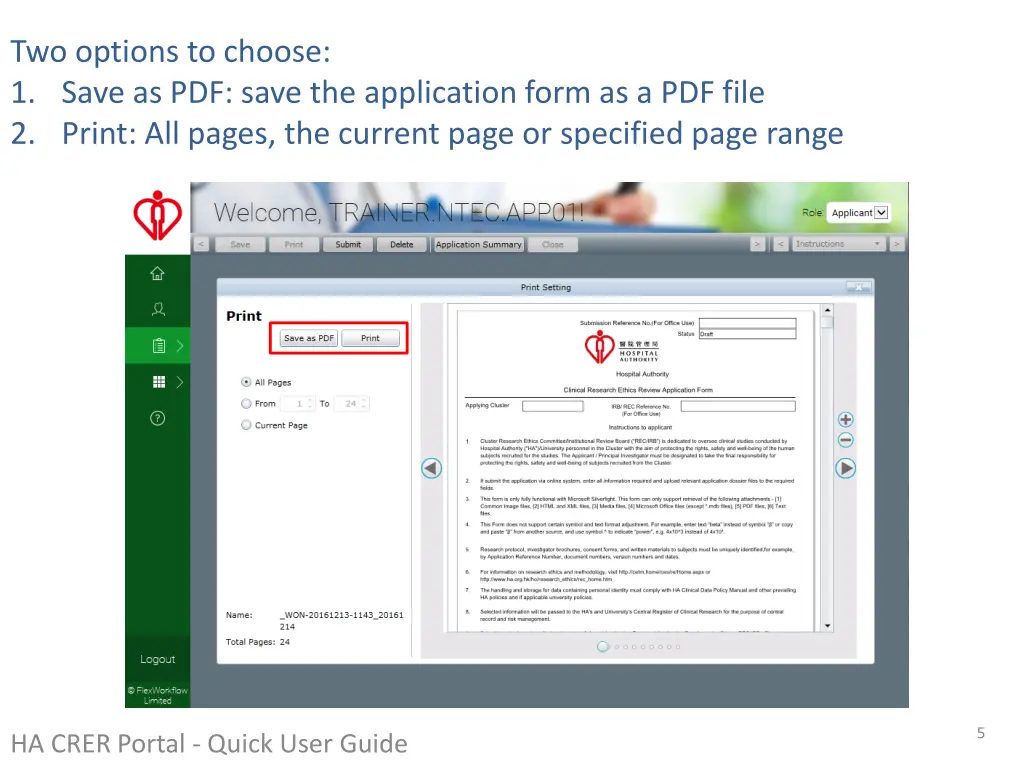 two options to choose 1 save as pdf save
