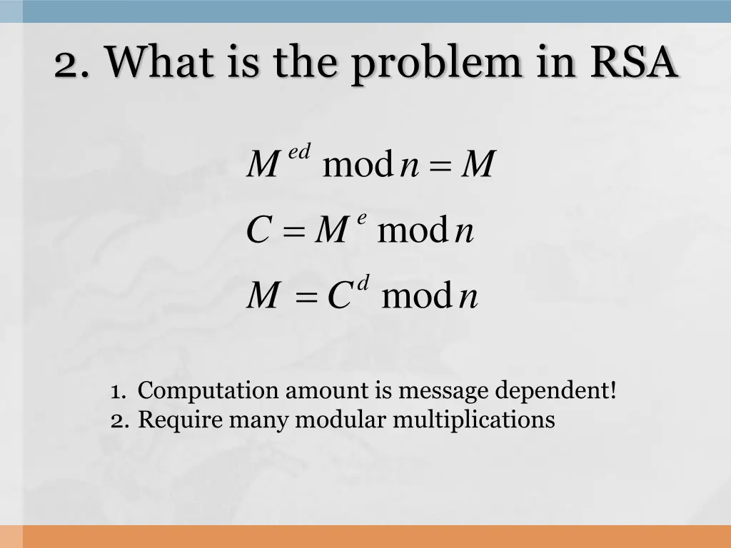 2 what is the problem in rsa