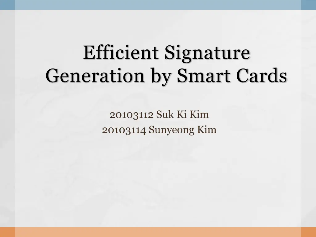 efficient signature generation by smart cards