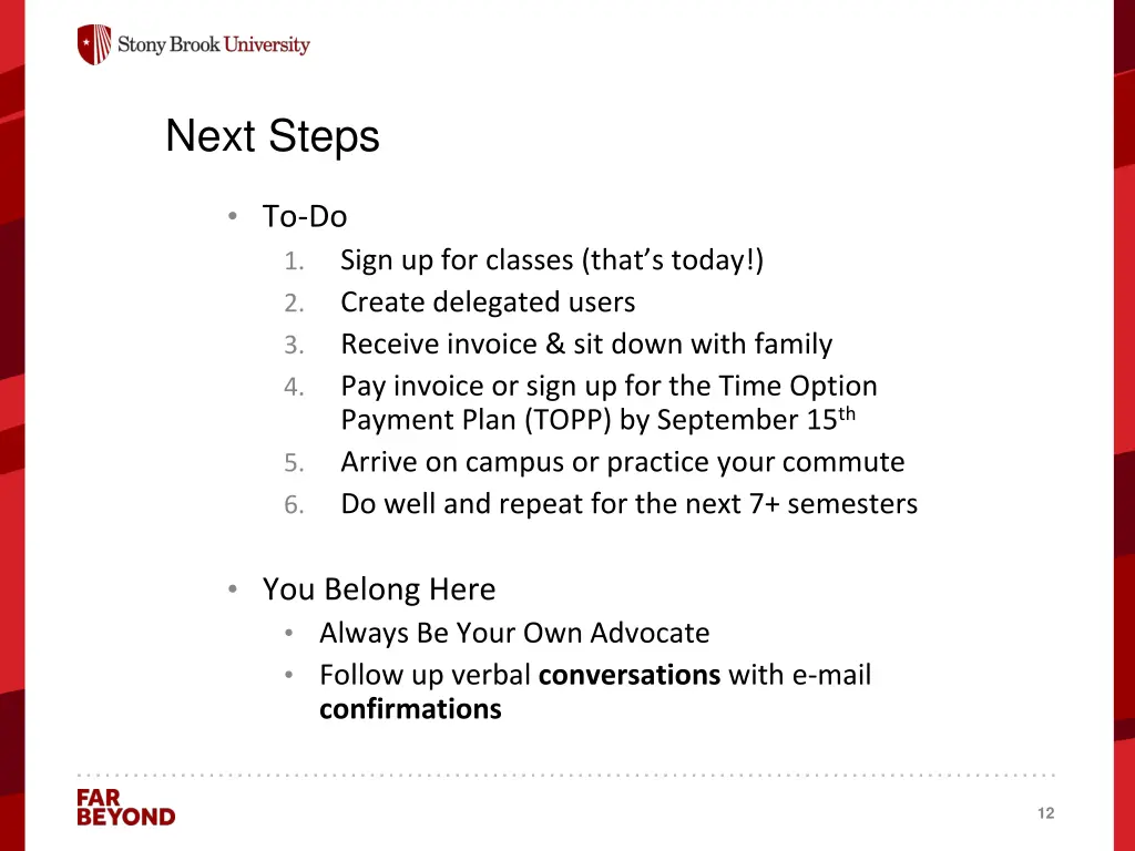 next steps