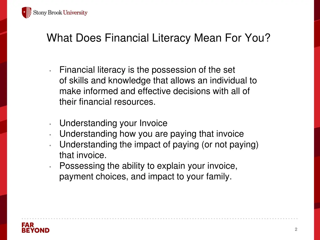 what does financial literacy mean for you