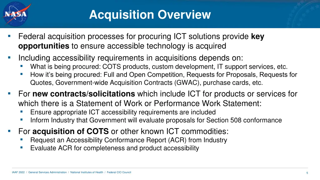 acquisition overview