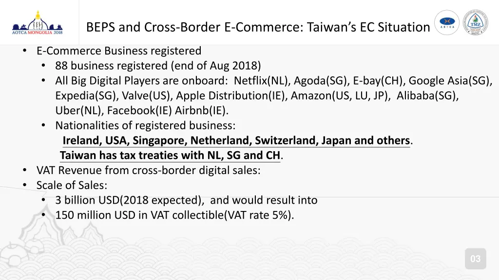 beps and cross border e commerce taiwan