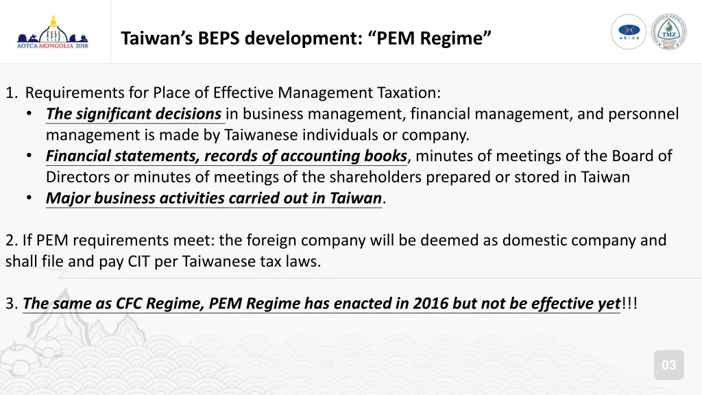 taiwan s beps development pem regime