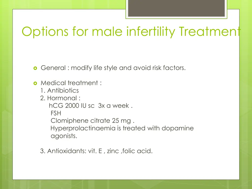 options for male infertility treatment