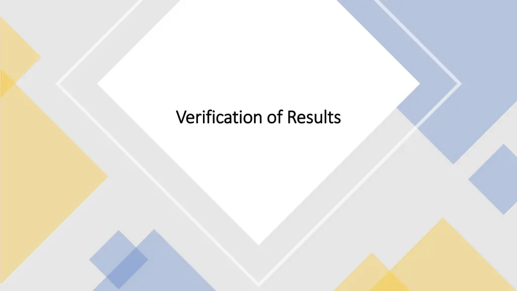 verification verification of results