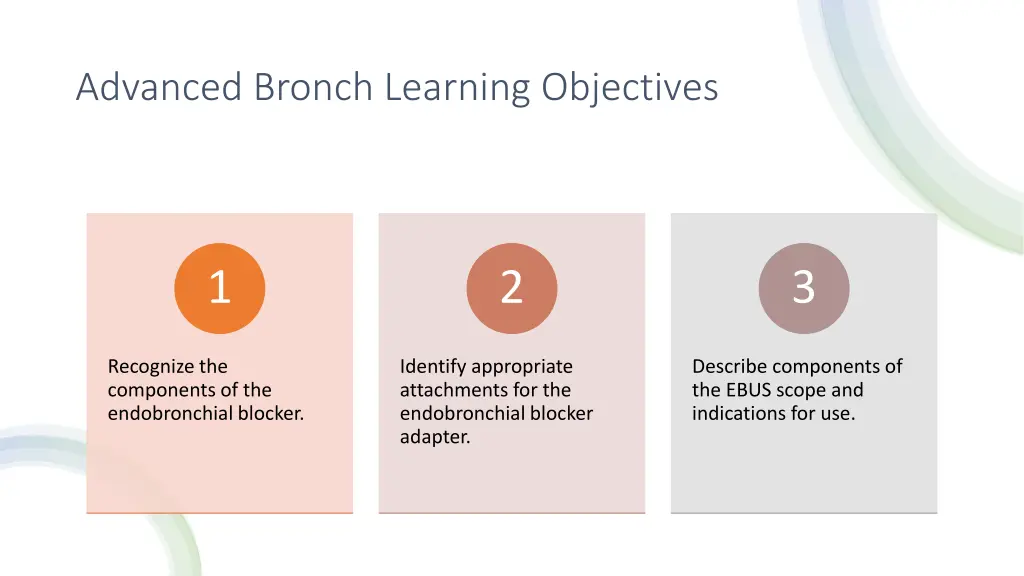 advanced bronch learning objectives