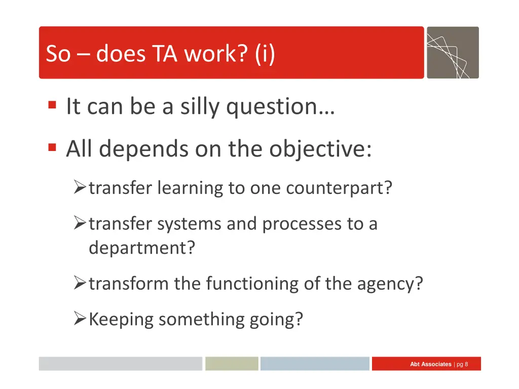 so does ta work i