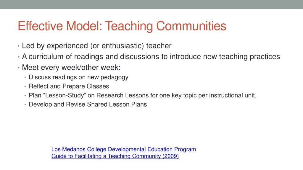 effective model teaching communities