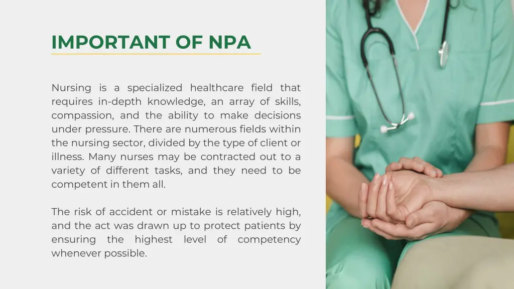 important of npa