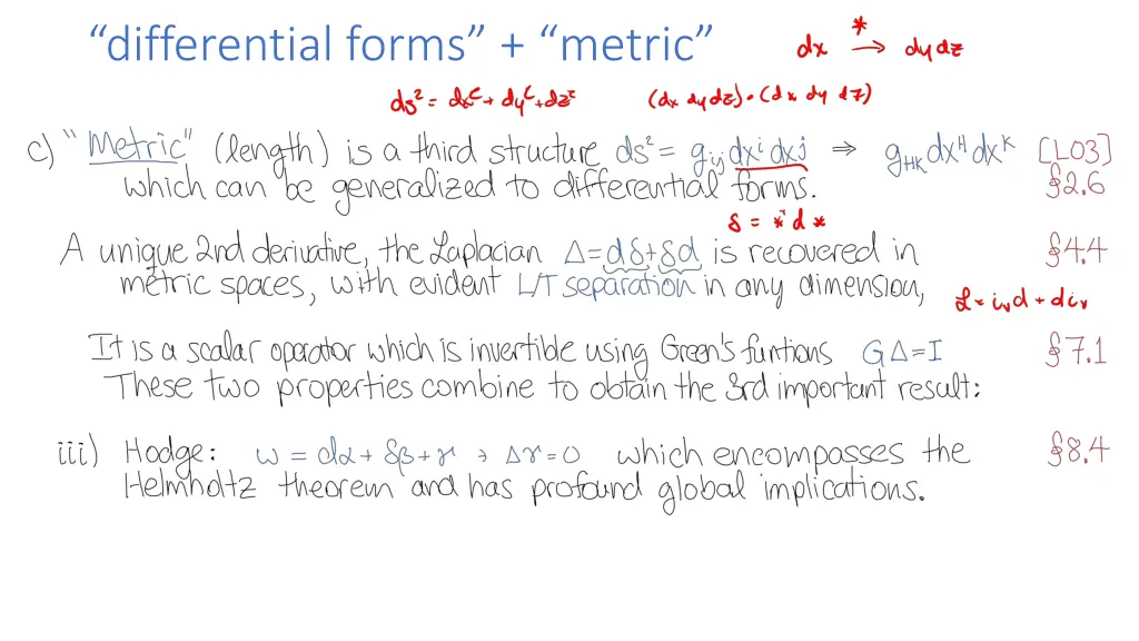 differential forms metric