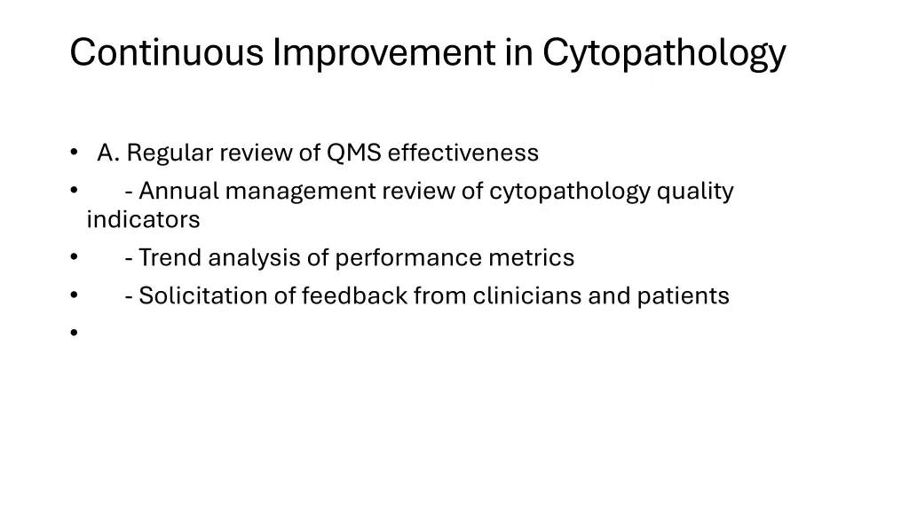continuous improvement in cytopathology
