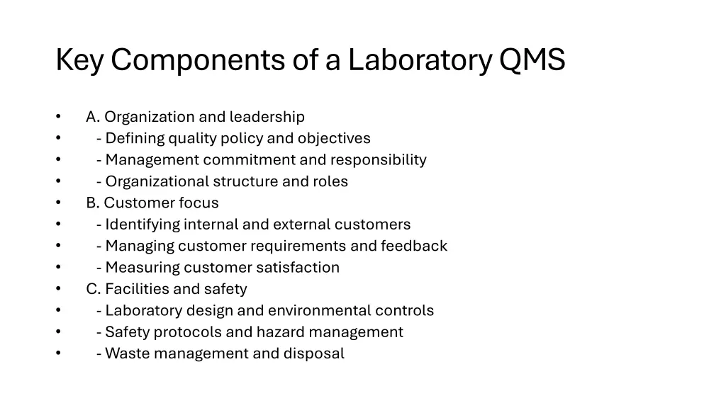 key components of a laboratory qms