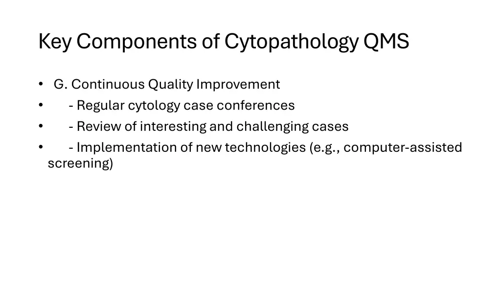 key components of cytopathology qms 8