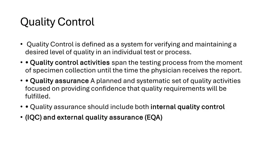 quality control