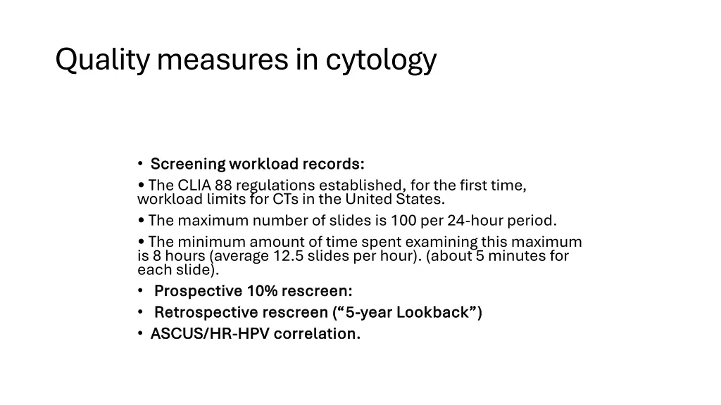 quality measures in cytology