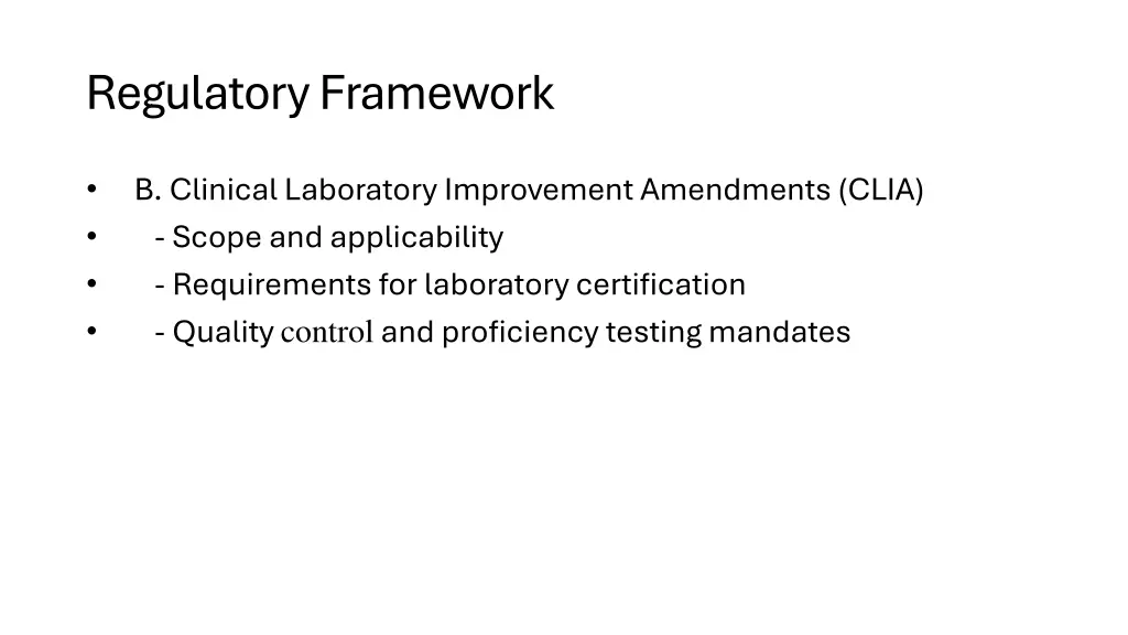 regulatory framework 1