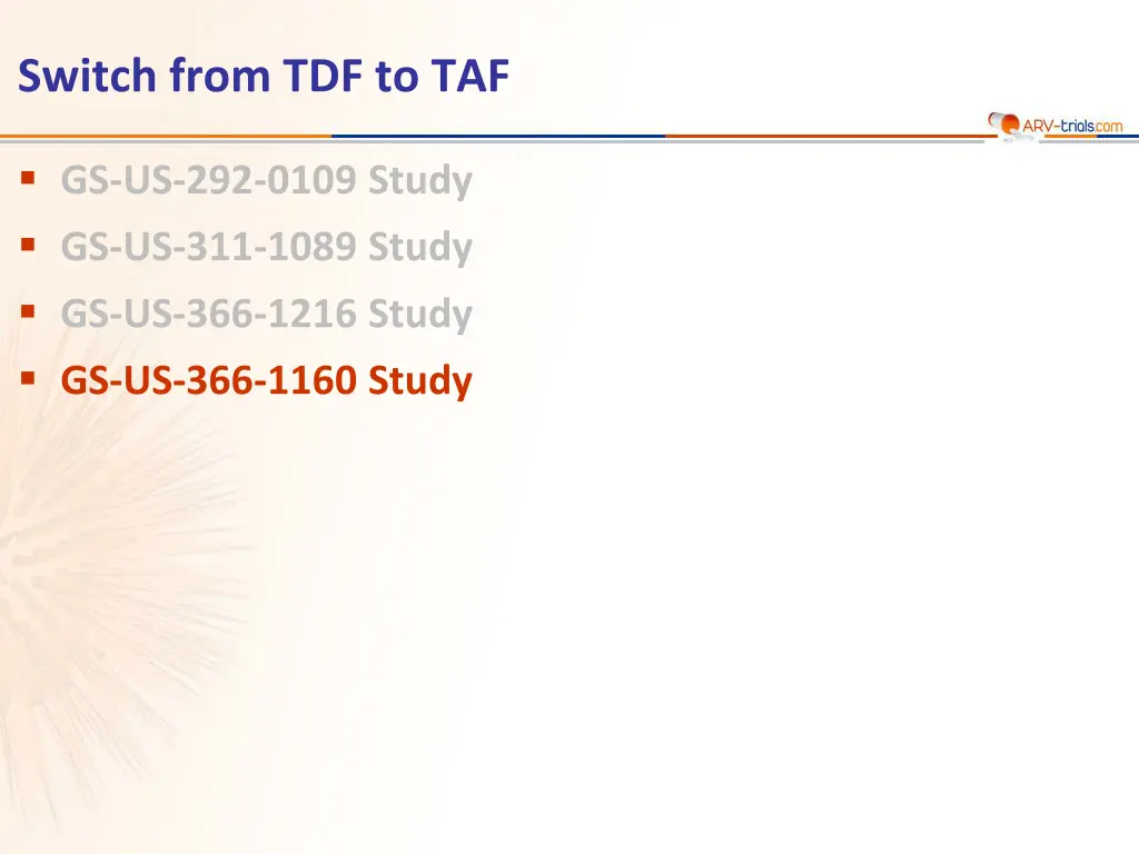 switch from tdf to taf