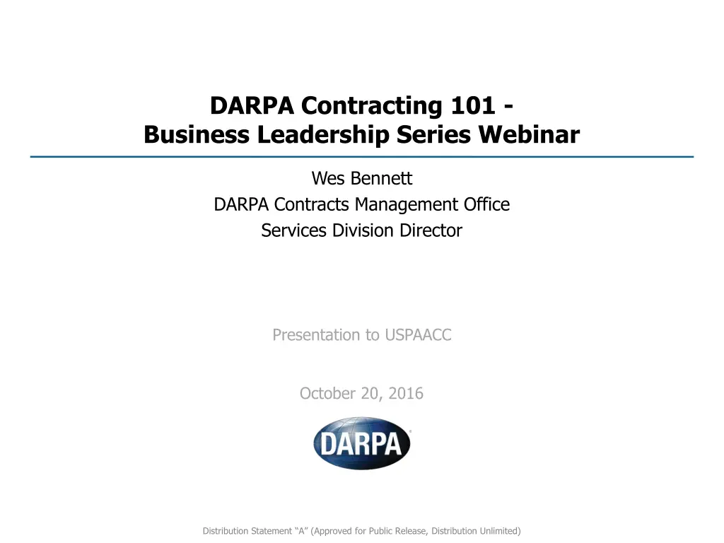 darpa contracting 101 business leadership series