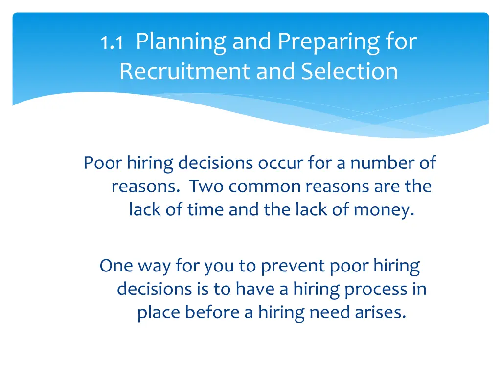 1 1 planning and preparing for recruitment