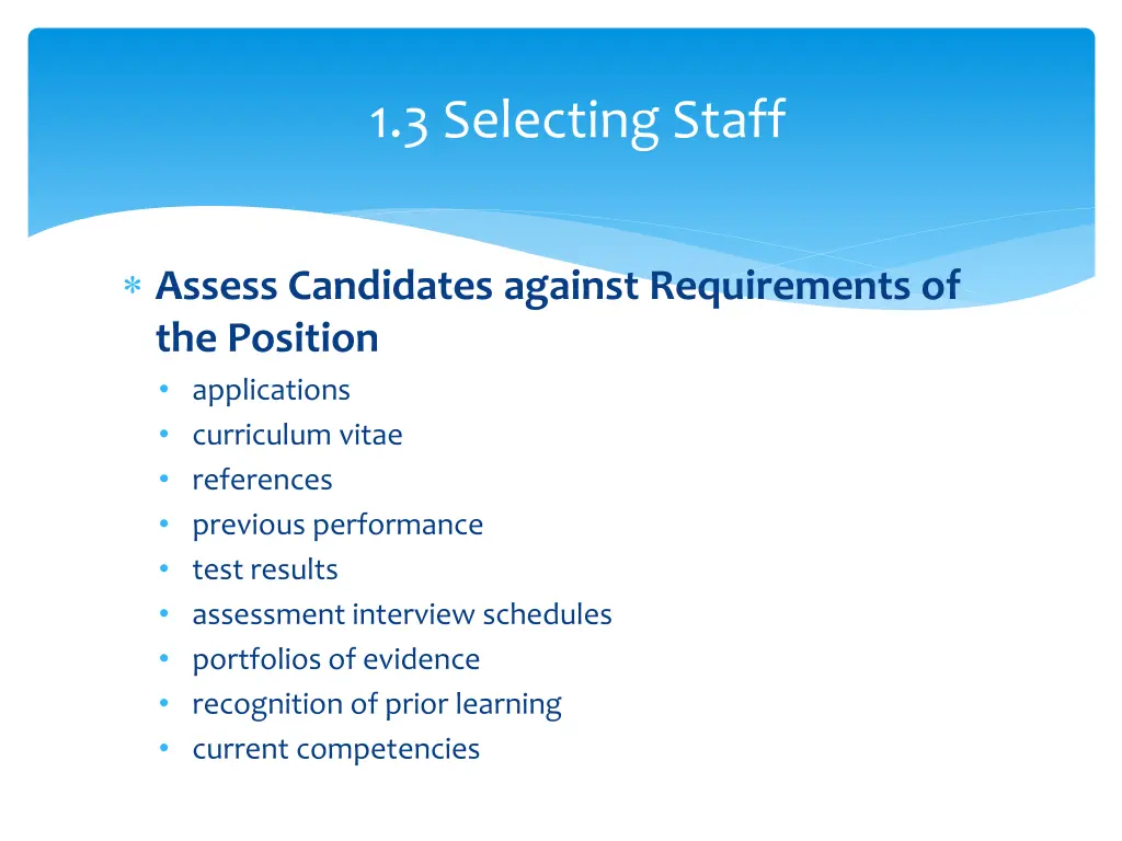 1 3 selecting staff 1
