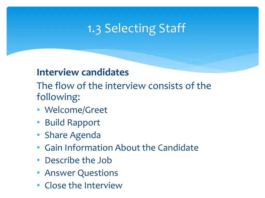 1 3 selecting staff 5