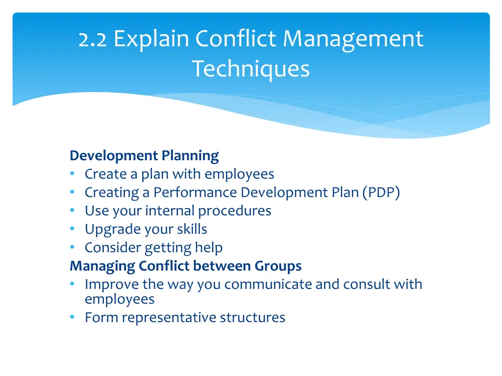 2 2 explain conflict management techniques