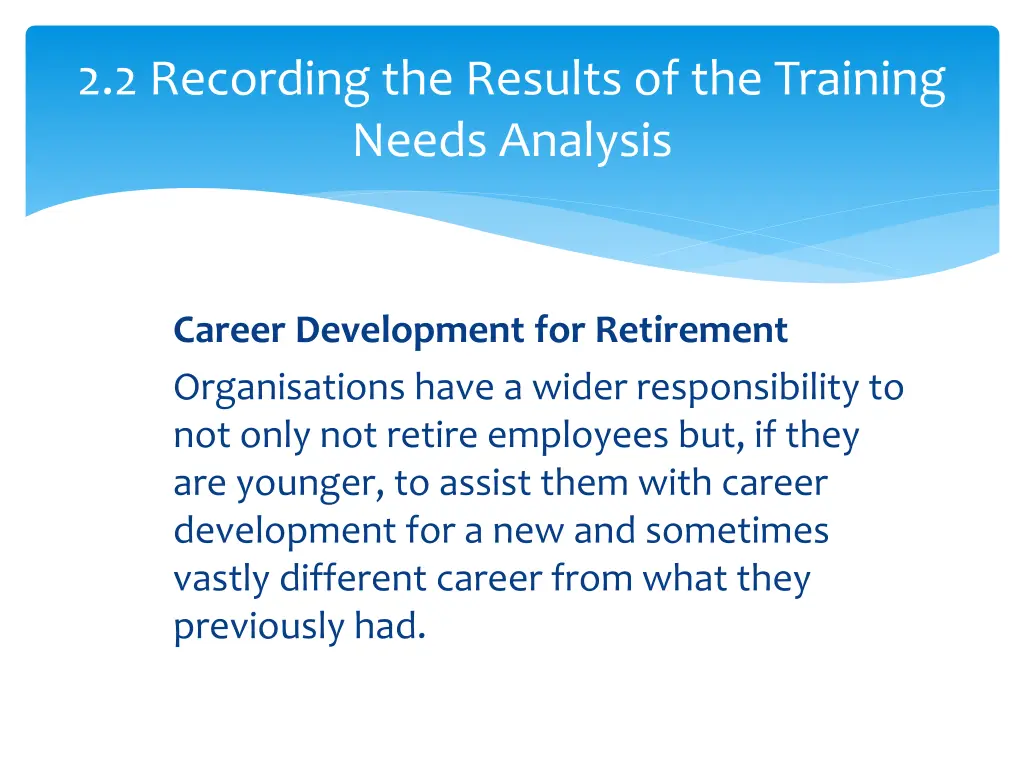 2 2 recording the results of the training needs 3
