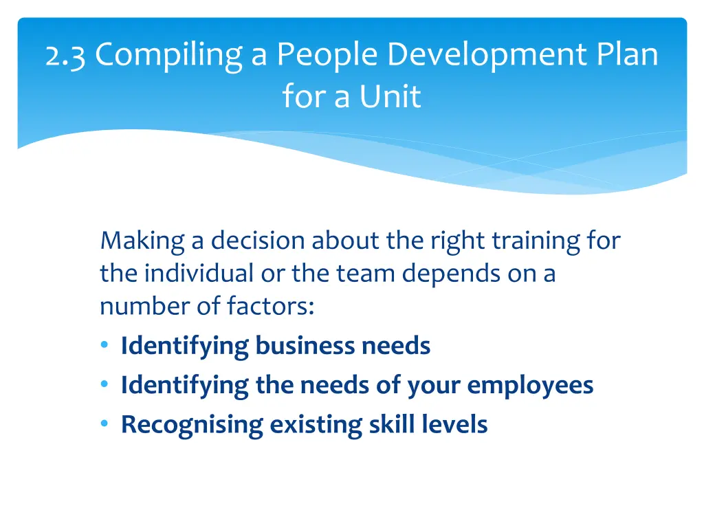 2 3 compiling a people development plan for a unit 2