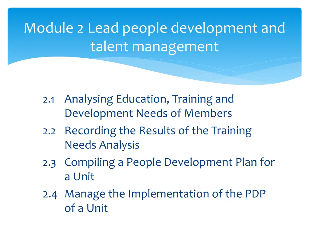 module 2 lead people development and talent