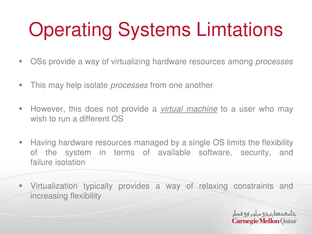 operating systems limtations