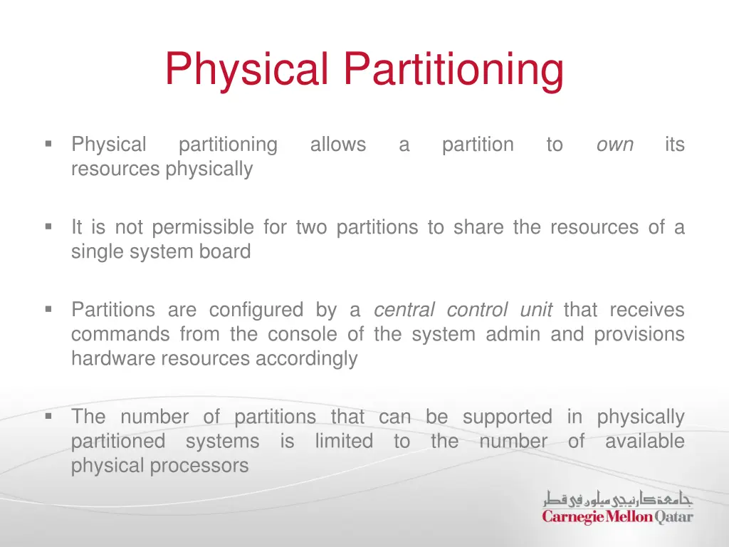 physical partitioning 1