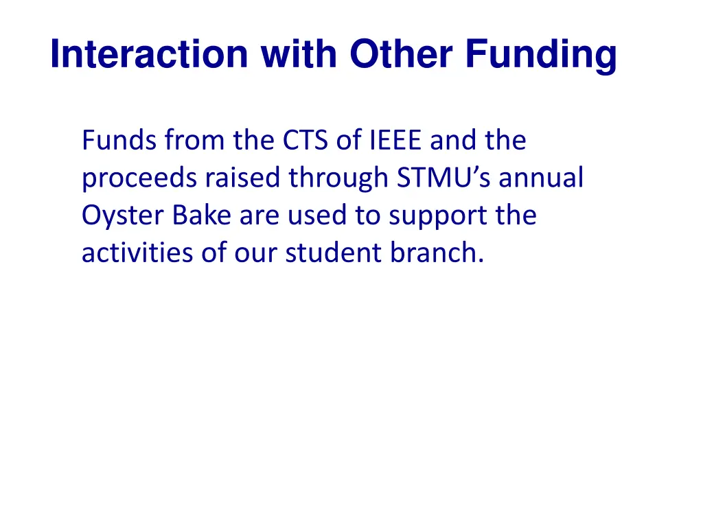 interaction with other funding
