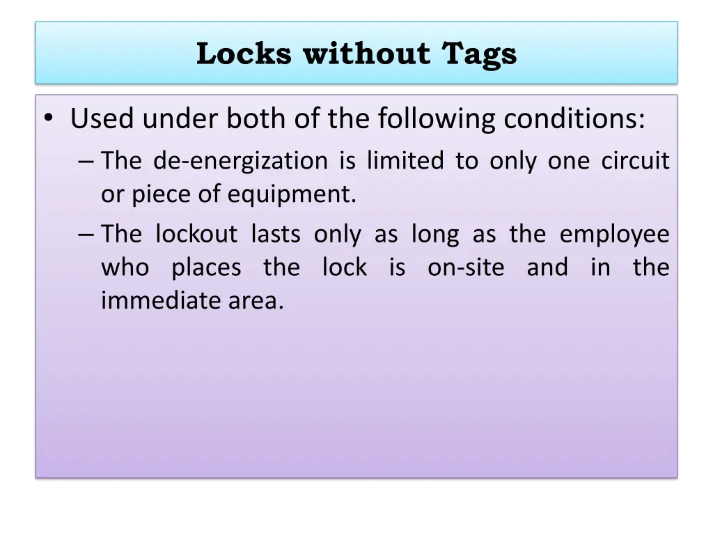 locks without tags