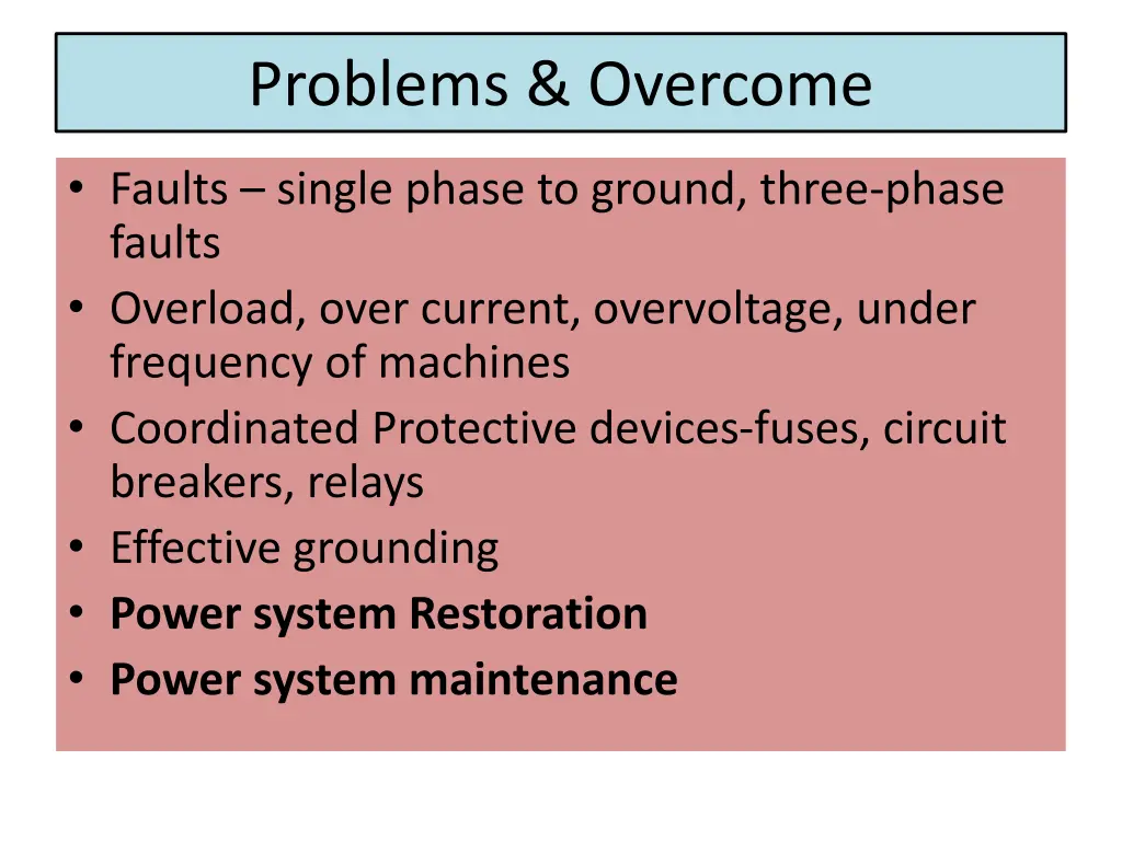 problems overcome