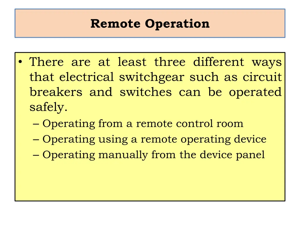 remote operation