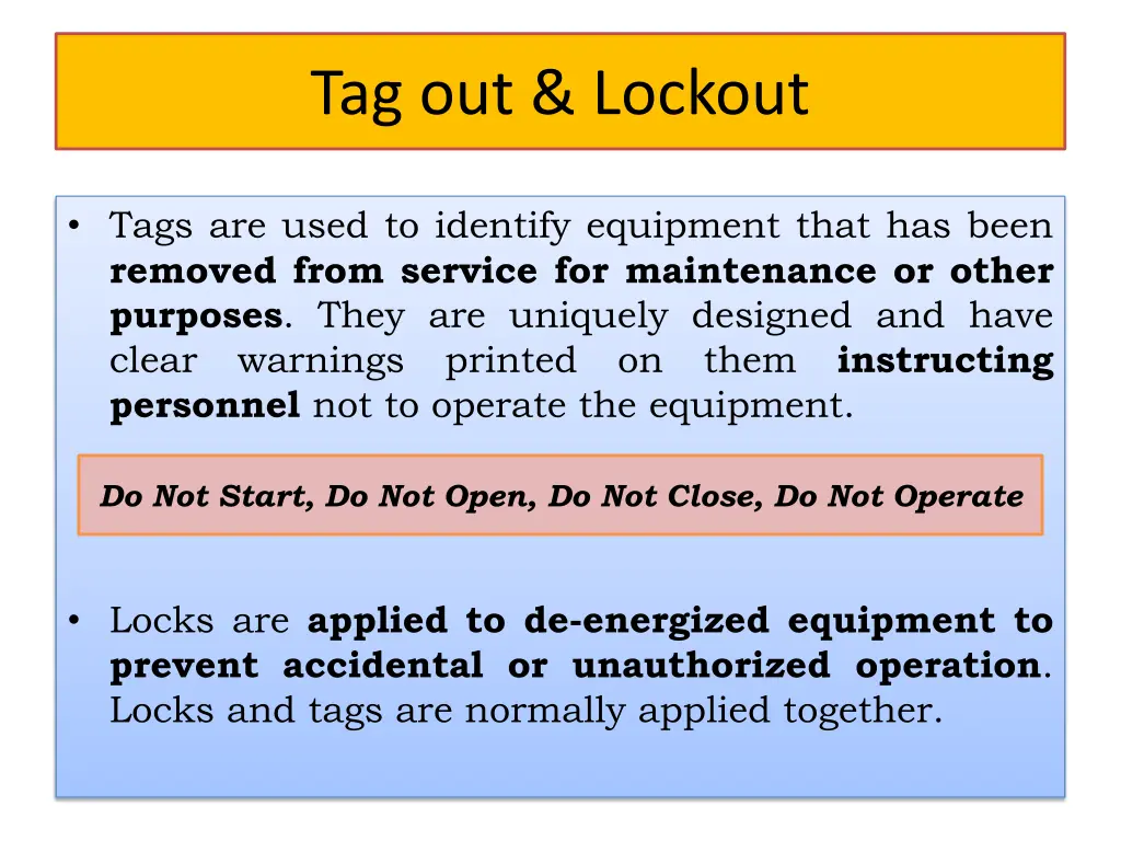 tag out lockout