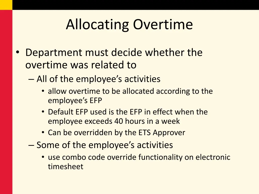 allocating overtime