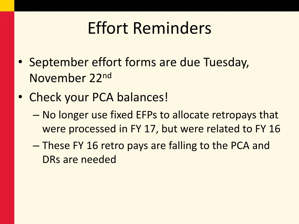 effort reminders